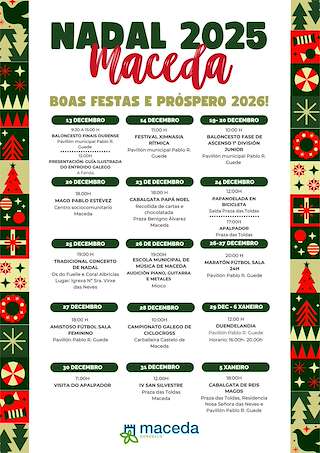 Fechas, información, programa, cartel, imágenes, mapa y ubicación de Programa de Navidad – Cabalgata de Reyes (2025-2026) en Maceda