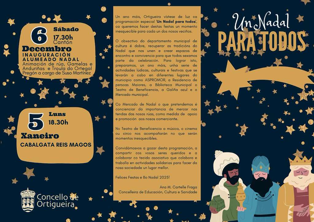 Programa de Nadal - Cabalgata de Reis (2025-2026) en Ortigueira