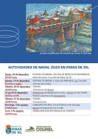 Fechas, información, programa, cartel, imágenes, mapa y ubicación de Programa de Navidad – Cabalgata de Reyes (2025-2026) en Ribas de Sil