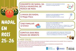 Fechas, información, programa, cartel, imágenes, mapa y ubicación de Programa de Navidad – Cabalgata de Reyes (2025-2026) en Rois