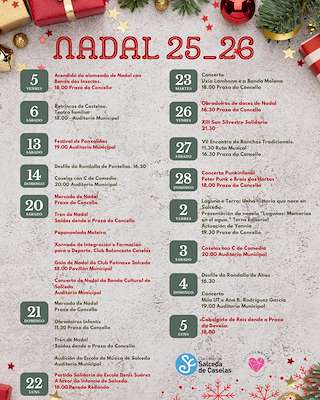 Fechas, información, programa, cartel, imágenes, mapa y ubicación de Programa de Navidad – Cabalgata de Reyes (2025-2026) en Salceda de Caselas