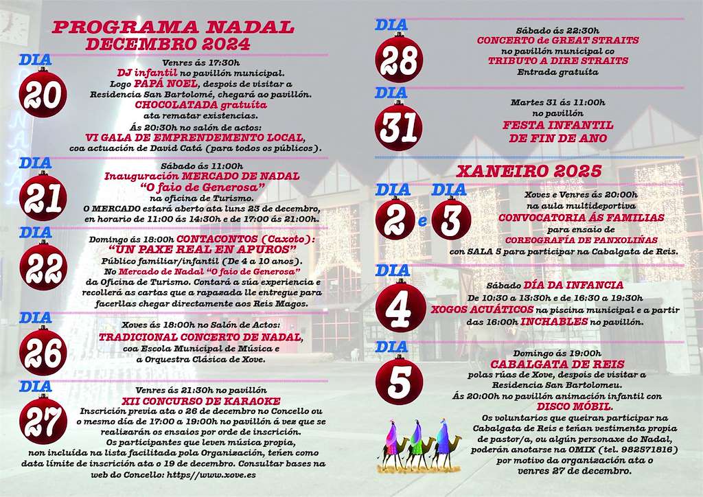 Programa de Nadal - Cabalgata de Reis en Xove