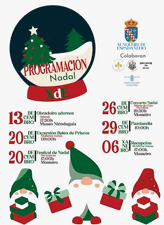 Fechas, información, programa, cartel, imágenes, mapa y ubicación de Programa de Navidad – Cabalgata de Reyes (2025-2026)  en  Xunqueira de Espadanedo