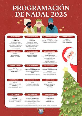 Fechas, información, programa, cartel, imágenes, mapa y ubicación de Programa de Navidad de la Sociedad Liceo (2025-2026) en Noia