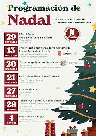 Fechas, información, programa, cartel, imágenes, mapa y ubicación de Programa de Nadal de Pino  (2025-2026)  en  Cospeito
