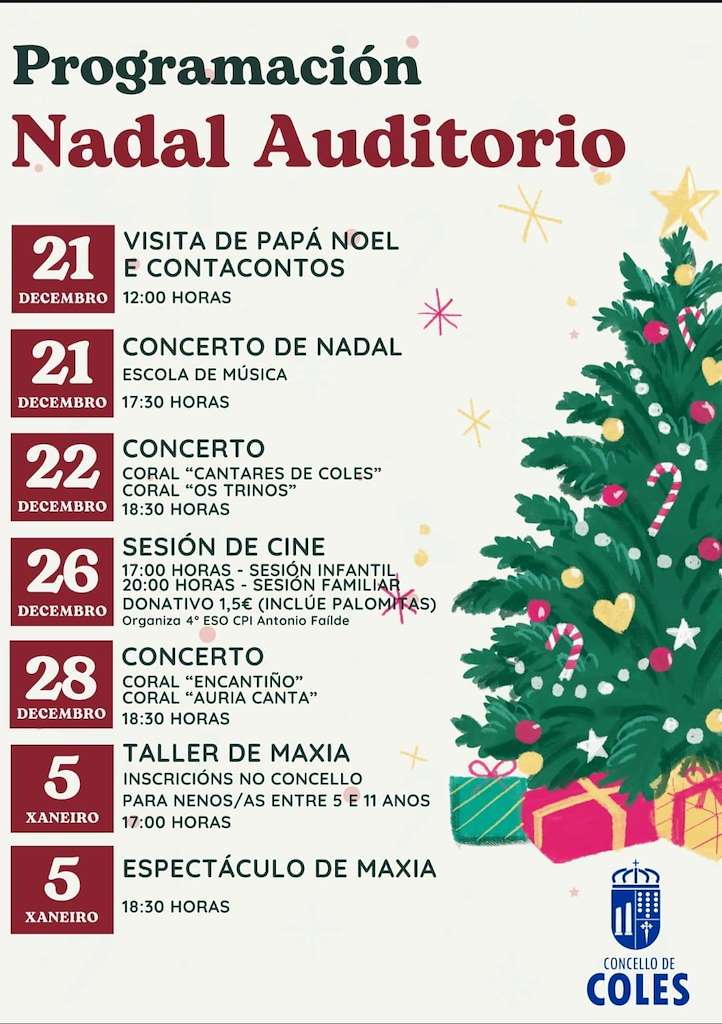 Programa de Nadal do Auditorio en Coles