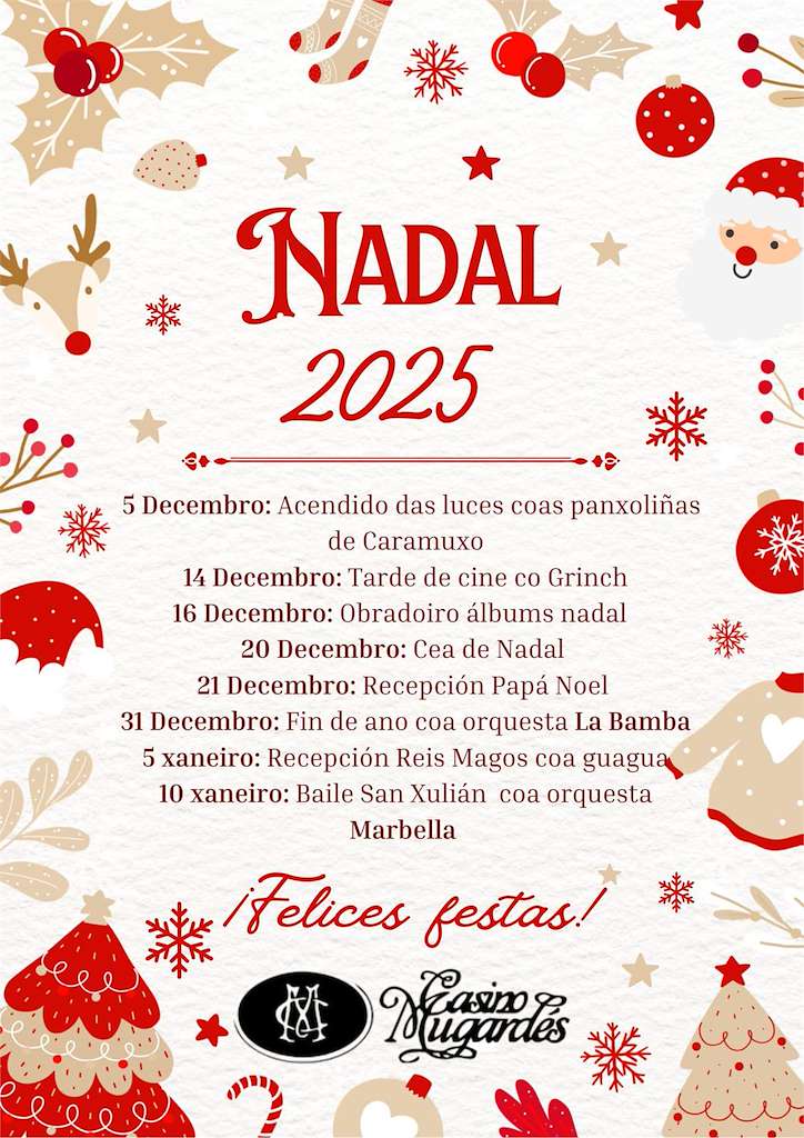 Programa de Nadal do Casino Mugardés - Recepción dos Reis (2025-2026) en Mugardos
