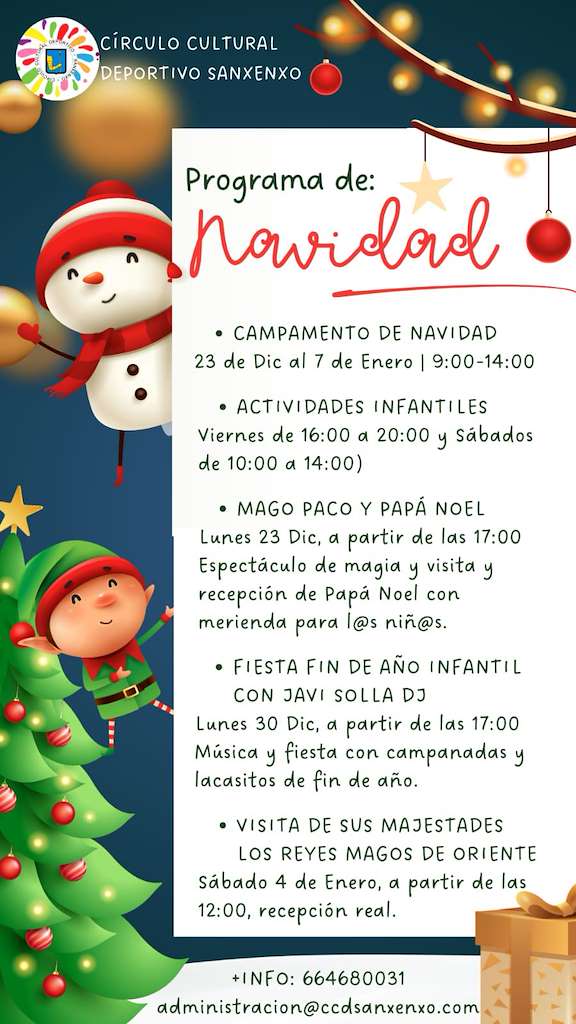 Programa de Nadal do CCD Sanxenxo