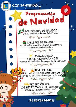 Fechas, información, programa, cartel, imágenes, mapa y ubicación de Programa de Navidad del CCD Sanxenxo (2025-2026)