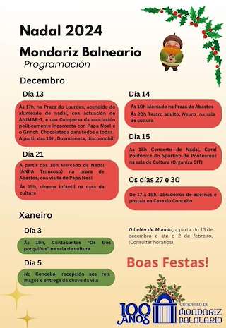 Fechas, información, programa, cartel, imágenes, mapa y ubicación de Programa de Nadal - Recepción de Reis  en  Mondariz-Balneario
