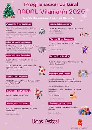 Fechas, información, programa, cartel, imágenes, mapa y ubicación de Programa de Navidad (2025-2026) en Vilamarín