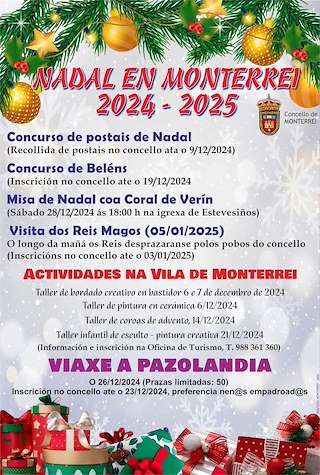 Fechas, información, programa, cartel, imágenes, mapa y ubicación de Programa de Nadal - Visita dos Reis Magos  en  Monterrei