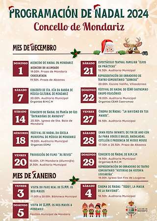 Fechas, información, programa, cartel, imágenes, mapa y ubicación de Programa de Nadal - Visita dos Reis  en  Mondariz