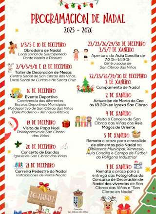Fechas, información, programa, cartel, imágenes, mapa y ubicación de Programa de Navidad – Visita de los Reyes (2025-2026) en San Cibrao das Viñas