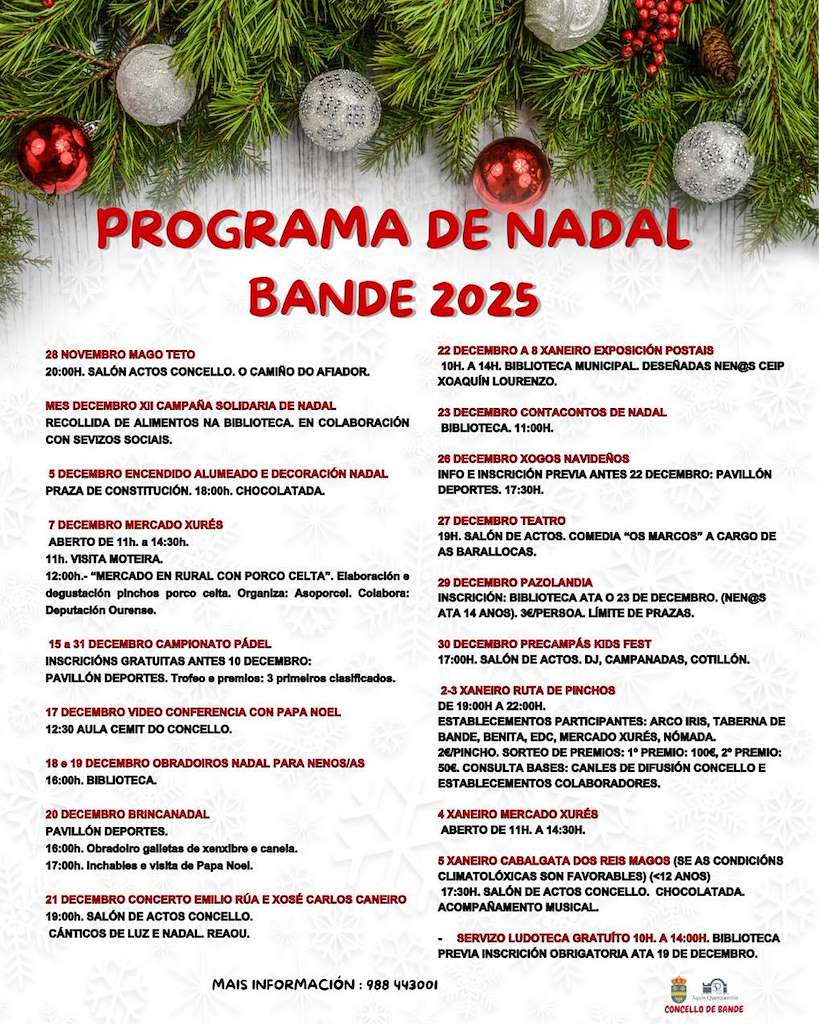 Programa de Navidad – Cabalgata de Reyes (2025-2026) en Bande