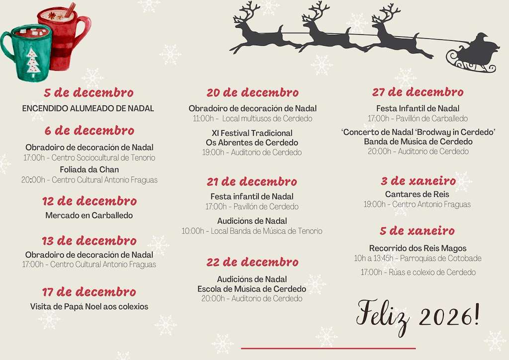 Programa de Navidad - Cabalgata de Reyes (2025-2026) en Cerdedo-Cotobade