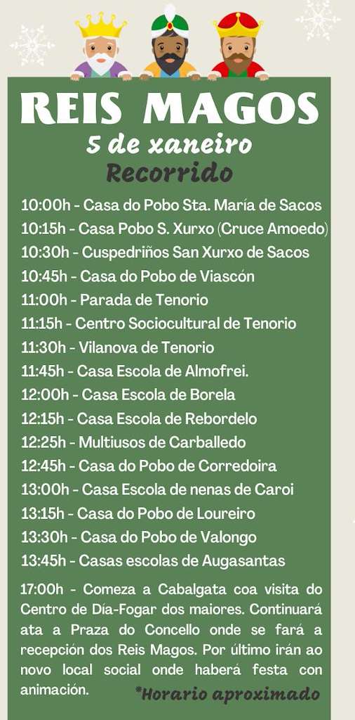 Programa de Navidad - Cabalgata de Reyes (2025-2026) en Cerdedo-Cotobade