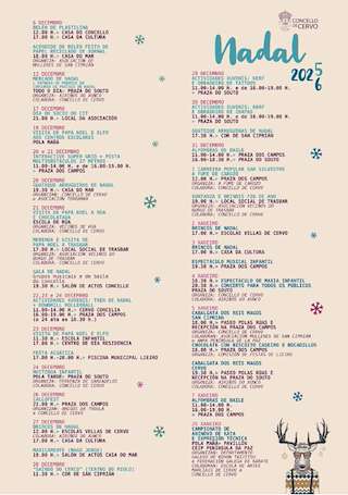 Fechas, información, programa, cartel, imágenes, mapa y ubicación de Programa de Navidad – Cabalgata de Reyes (2025-2026)  en  Cervo