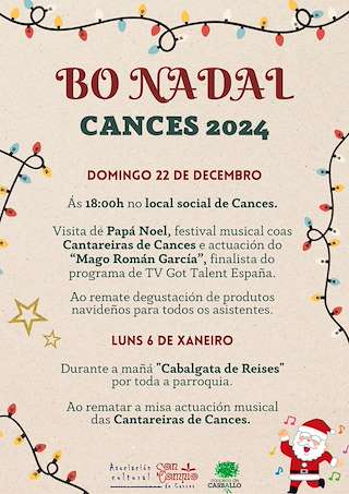 Fechas, información, programa, cartel, imágenes, mapa y ubicación de Programa de Navidad de Cances - Cabalgata de Reyes (2025-2026)  en  Carballo