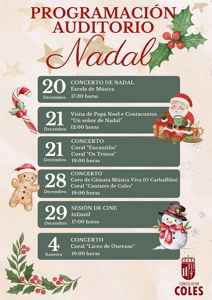 Programa de Navidad del Auditorio (2025-2026) en Coles