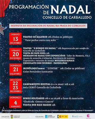 Fechas, información, programa, cartel, imágenes, mapa y ubicación de Programa de Navidad – Visita de los Reyes (2025-2026)  en  Carballedo