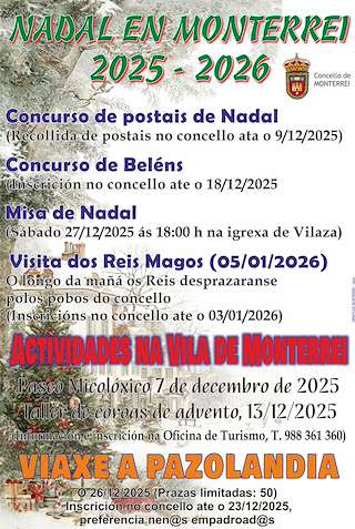 Fechas, información, programa, cartel, imágenes, mapa y ubicación de Programa de Navidad – Visita de los Reyes (2025-2026)  en  Monterrei