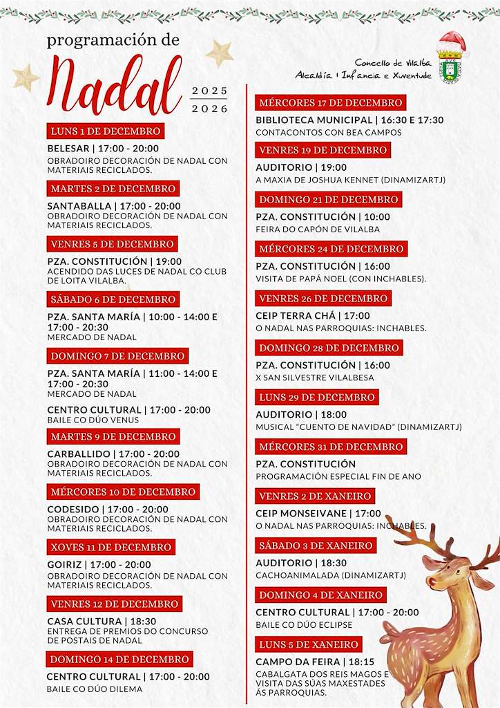 Programa de Navidad – Visita de los Reyes en Vilalba