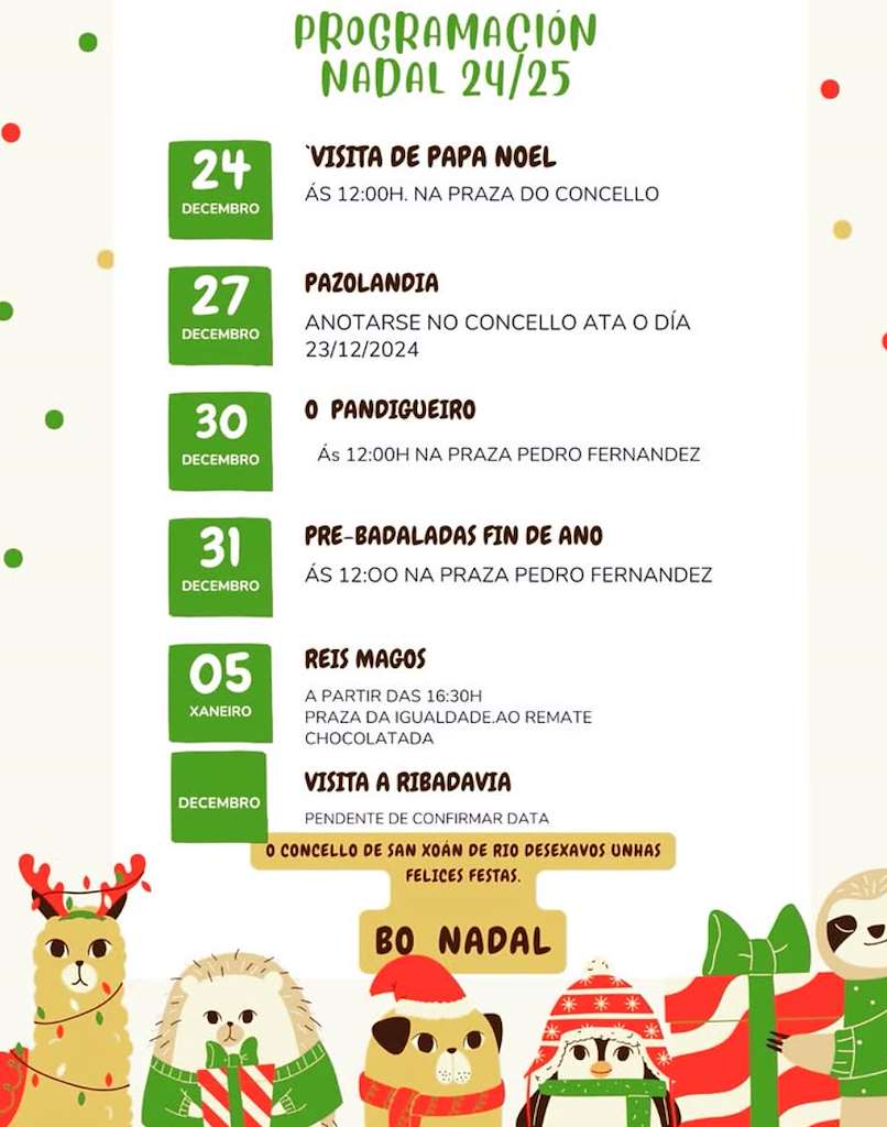 Programación de Nadal - Visita dos Reis en San Xoán de Río