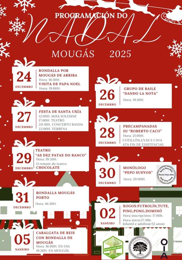 Programación de Navidad de Mougás - Cabalgata de Reyes  (2025-2026) en Oia
