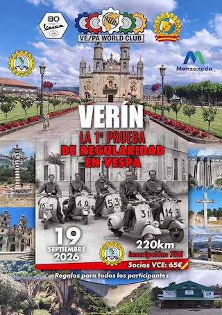 Fechas, información, programa, cartel, imágenes, mapa y ubicación de I Prueba de Regularidad en Vespa (2026) en Verín