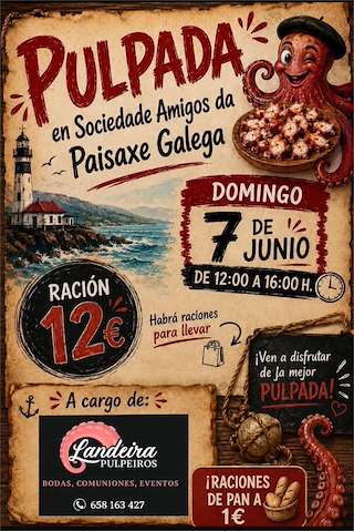 Fechas, información, programa, cartel, imágenes, mapa y ubicación de Pulpada da Sociedade de Amigos da Paisaxe Galega  (2026)  en  Mugardos