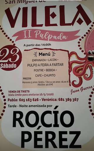 Fechas, información, programa, cartel, imágenes, mapa y ubicación de II Pulpada de Vilela  (2026)  en  Carballo