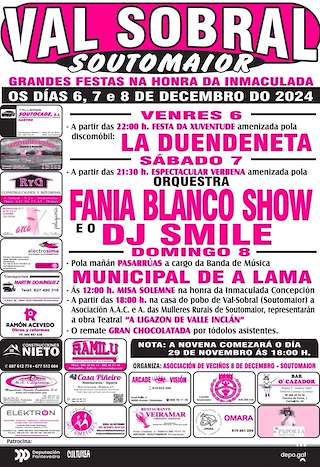 Fechas, información, programa, cartel, imágenes, mapa y ubicación de Purísima Concepción de Val Sobral  en  Soutomaior