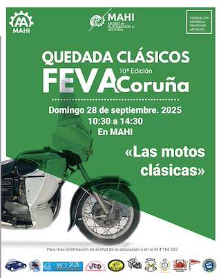 Fechas, información, programa, cartel, imágenes, mapa y ubicación de X Quedada de Clásicos FEVA Coruña (2025)  en  Arteixo