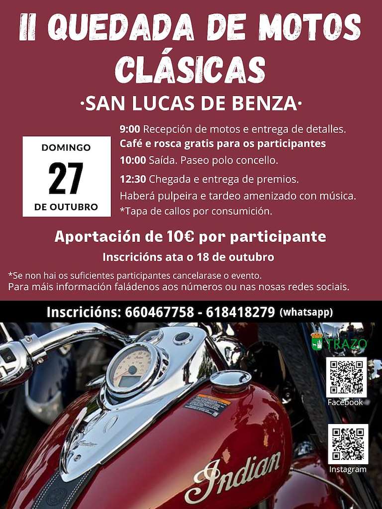II Quedada de Motos Clásicas de San Lucas de Benza en Trazo