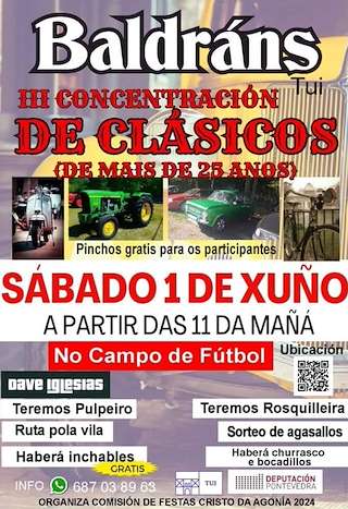 Fechas, información, programa, cartel, imágenes, mapa y ubicación de III Quedada de Vehículos Clásicos de Baldráns  en  Tui