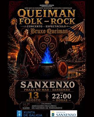 Fechas, información, programa, cartel, imágenes, mapa y ubicación de Queiman Folk-Rock (2026)  en  Sanxenxo