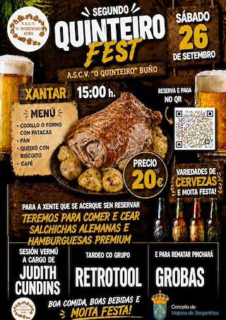 Fechas, información, programa, cartel, imágenes, mapa y ubicación de Quinteirofest de Buño (2026) en Malpica de Bergantiños