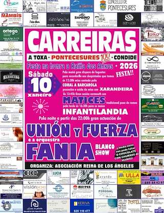 Fechas, información, programa, cartel, imágenes, mapa y ubicación de Raíña dos Anxos de Carreiras (2026) en Pontecesures