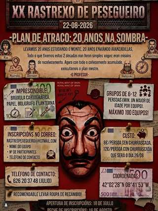Fechas, información, programa, cartel, imágenes, mapa y ubicación de XX Rastrexo de Pesegueiro (2026)  en  Tui