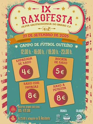 Fechas, información, programa, cartel, imágenes, mapa y ubicación de IX Raxofesta  en  Barro