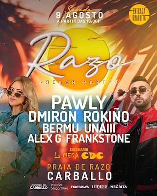 Fechas, información, programa, cartel, imágenes, mapa y ubicación de Razo Beach Party  en  Carballo