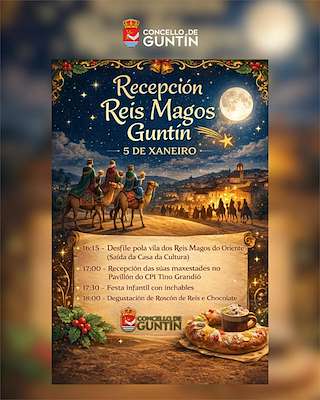 Fechas, información, programa, cartel, imágenes, mapa y ubicación de Recepción de Reyes Magos  en  Guntín