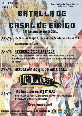 Fechas, información, programa, cartel, imágenes, mapa y ubicación de Recreación Batalla Casal do Eirigo  en  Valga