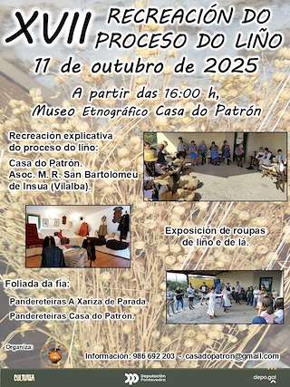 Fechas, información, programa, cartel, imágenes, mapa y ubicación de XVII Recreación do Proceso do Liño de Doade (2025)  en  Lalín