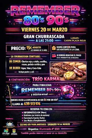 Fechas, información, programa, cartel, imágenes, mapa y ubicación de Remember 80s y 90s (2026)  en  Cariño