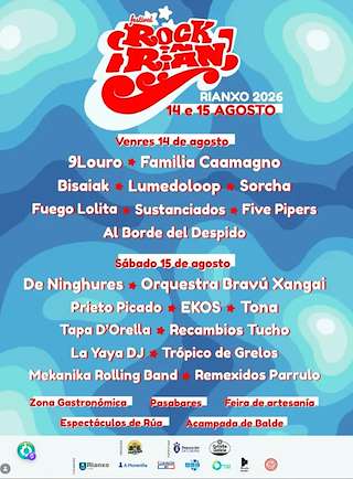 Fechas, información, programa, cartel, imágenes, mapa y ubicación de Rock in Rian (2026) en Rianxo