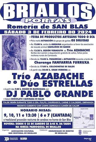 Romería de San Blas e Nosa Señora da Saúde de Briallos  en Portas