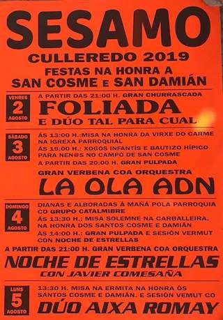 Romaría de San Cosme e San Damián de Sésamo (2026) en Culleredo