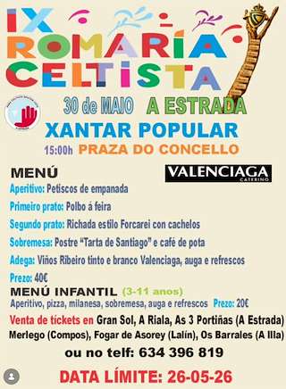 Fechas, información, programa, cartel, imágenes, mapa y ubicación de IX Romaría Celtista (2026)  en  A Estrada